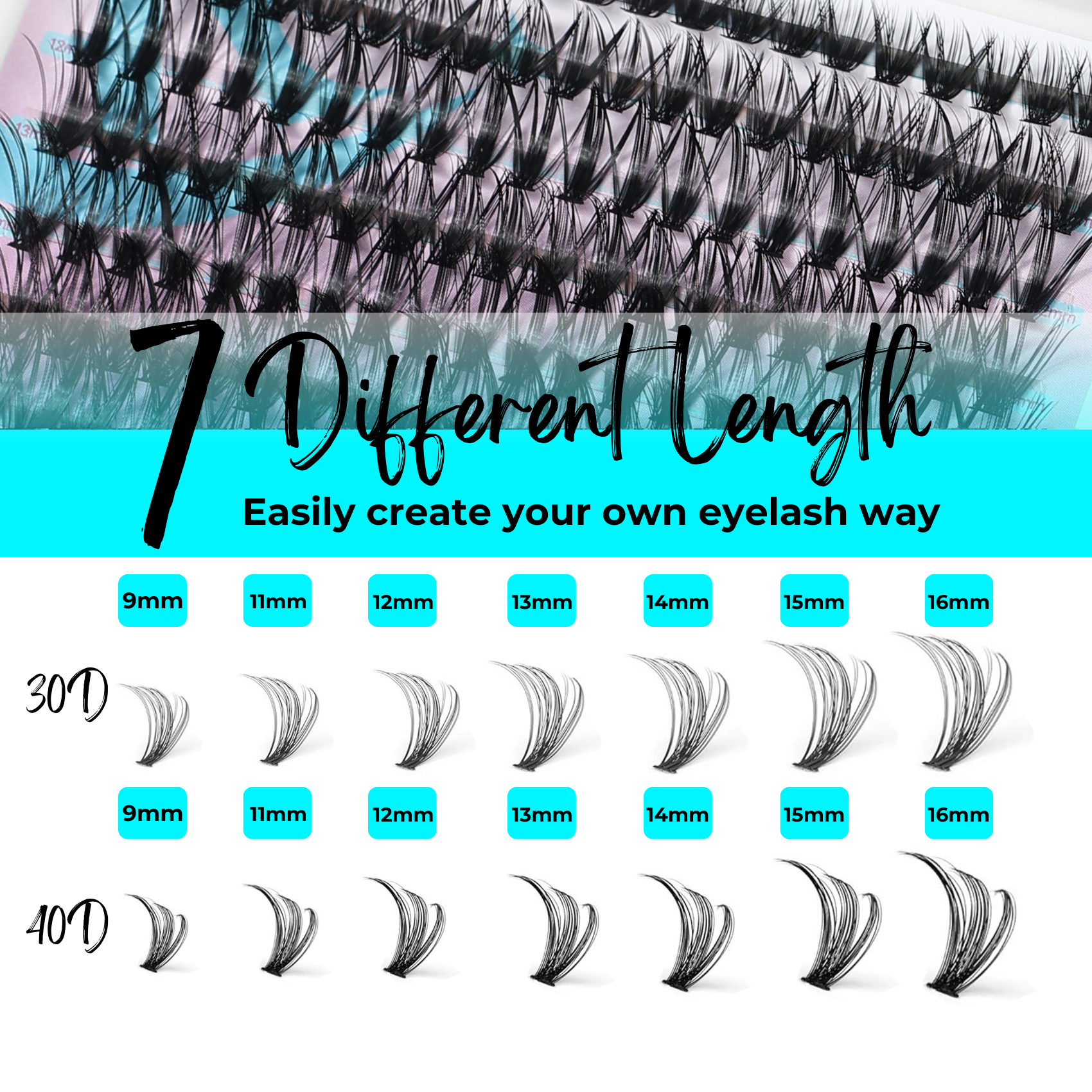 280pcs 30D+40D Cluster Lash Extension-REAL LASH