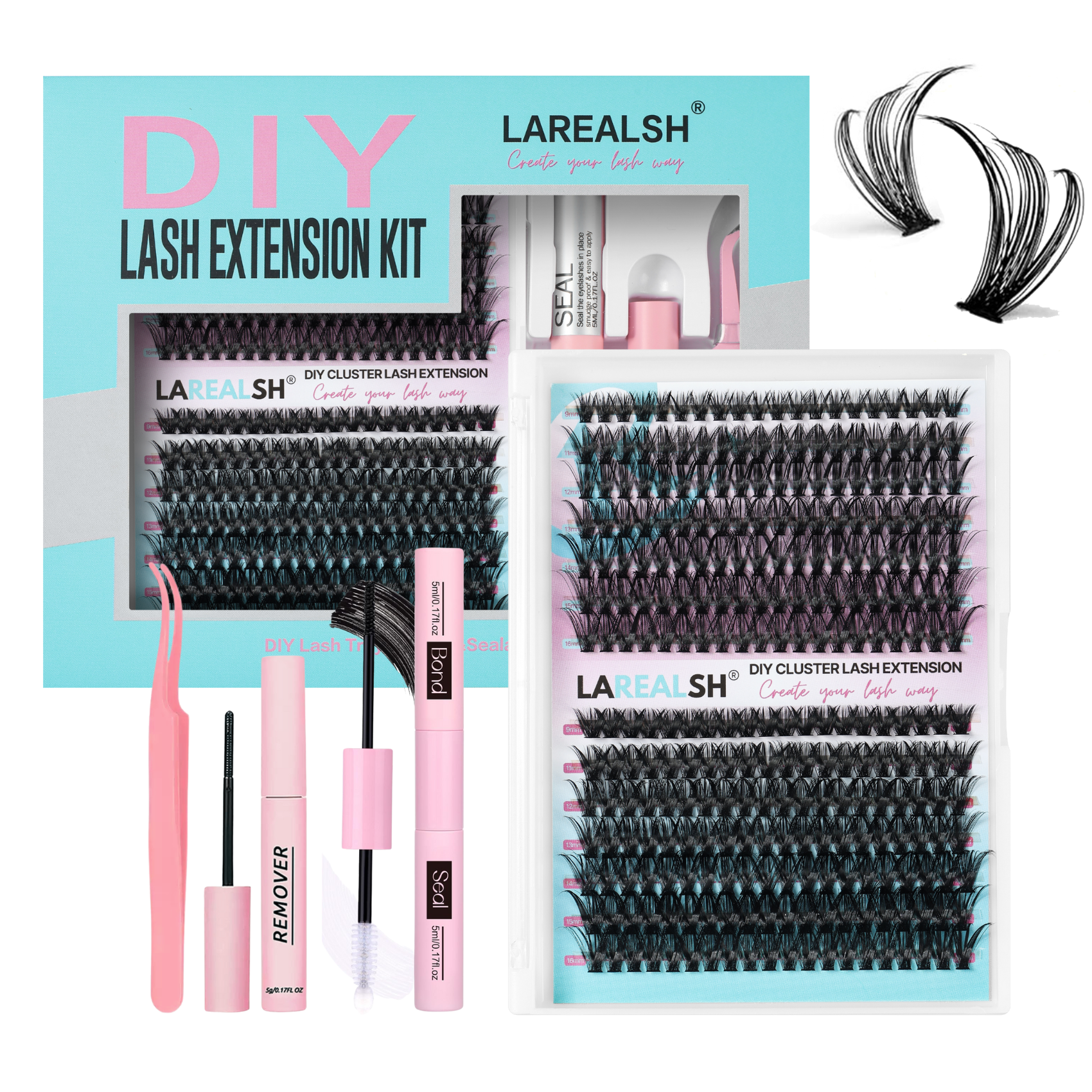 280pcs 40D+50D Lash Cluster DIY Eyelash Extension Kit-REAL LASH