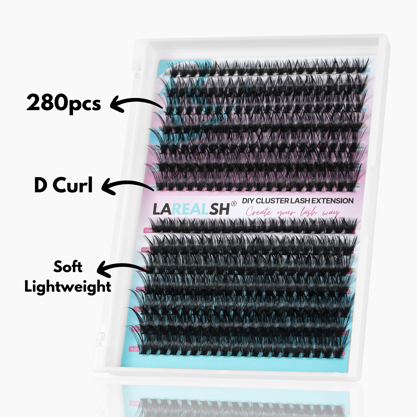280pcs 40D+50D Lash Cluster DIY Eyelash Extension Kit-REAL LASH