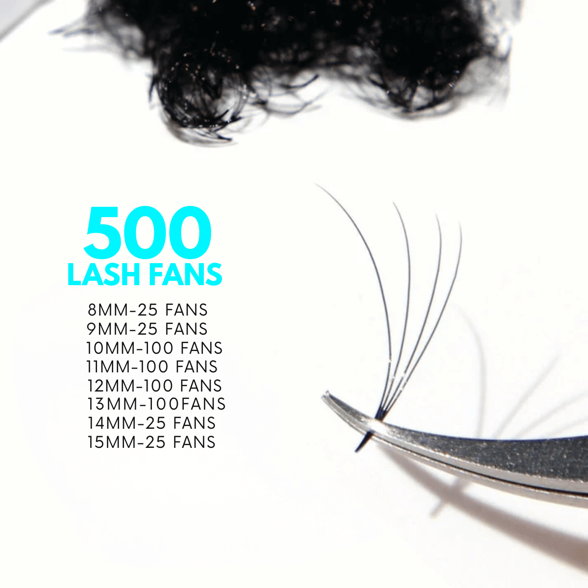 3-40D Promade Volume Loose - 500 8-15mm Mix Fans-REAL LASH