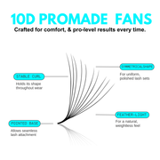10D Promade Volume Loose Fans Pointy Base(500 Fans)-REAL LASH