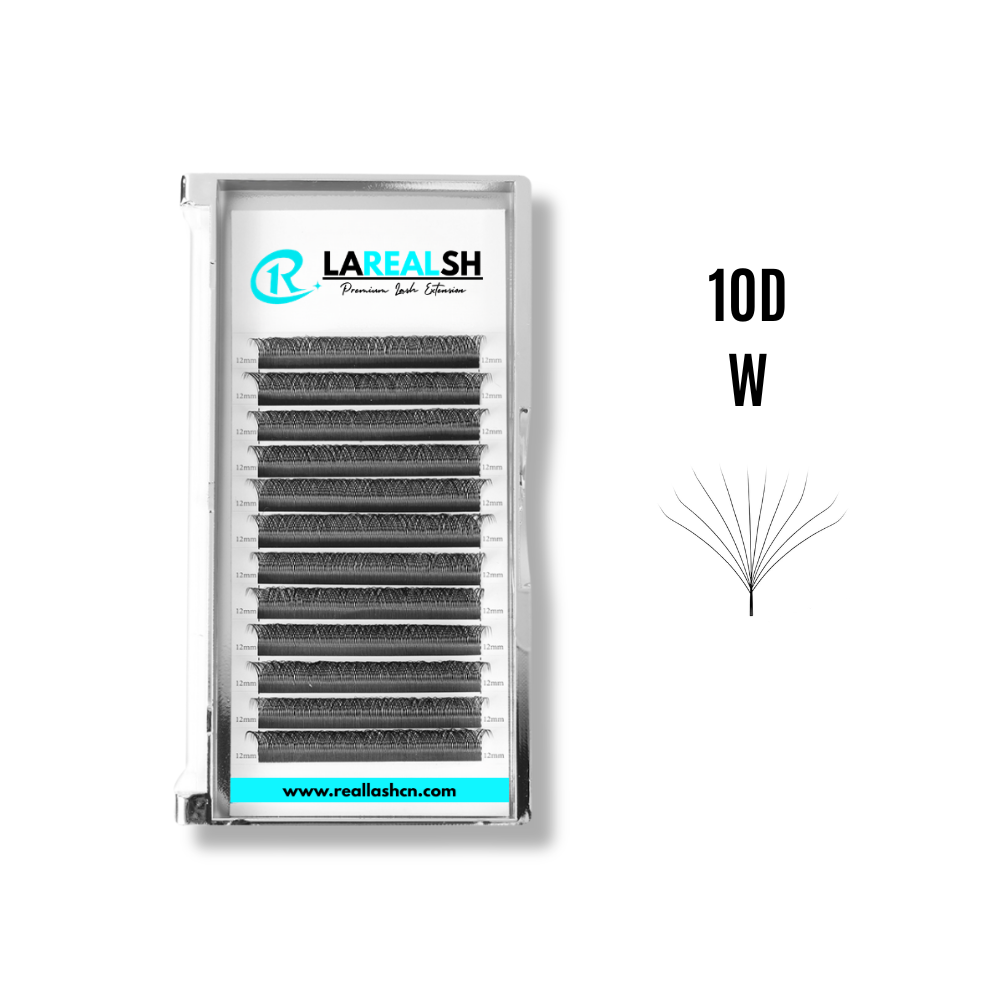 REAL LASH 10D W Shape Premade Fans 0.07 Eyelash Extensions