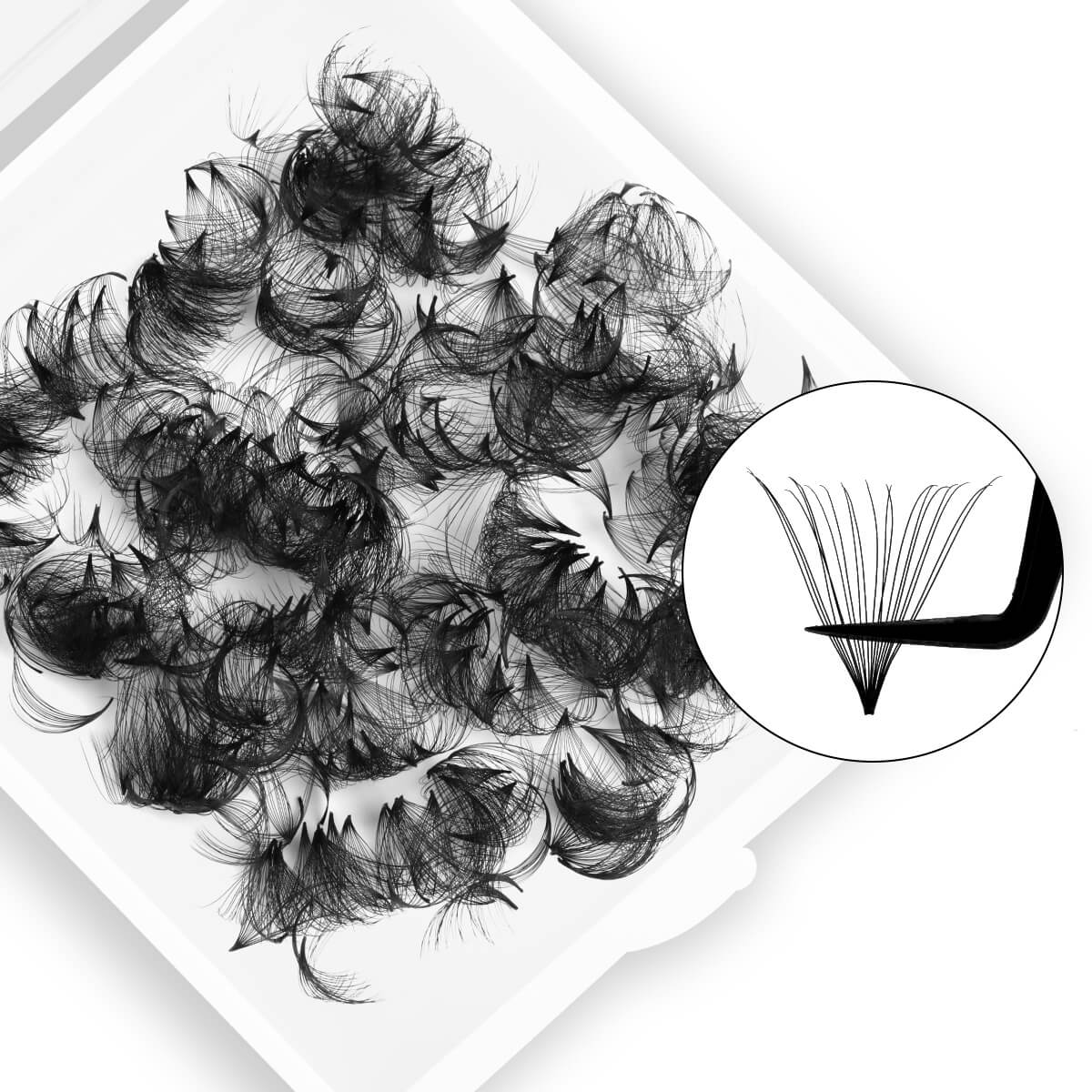 20D Promade Volume Loose Fans Pointy Base(500 Fans)-REAL LASH