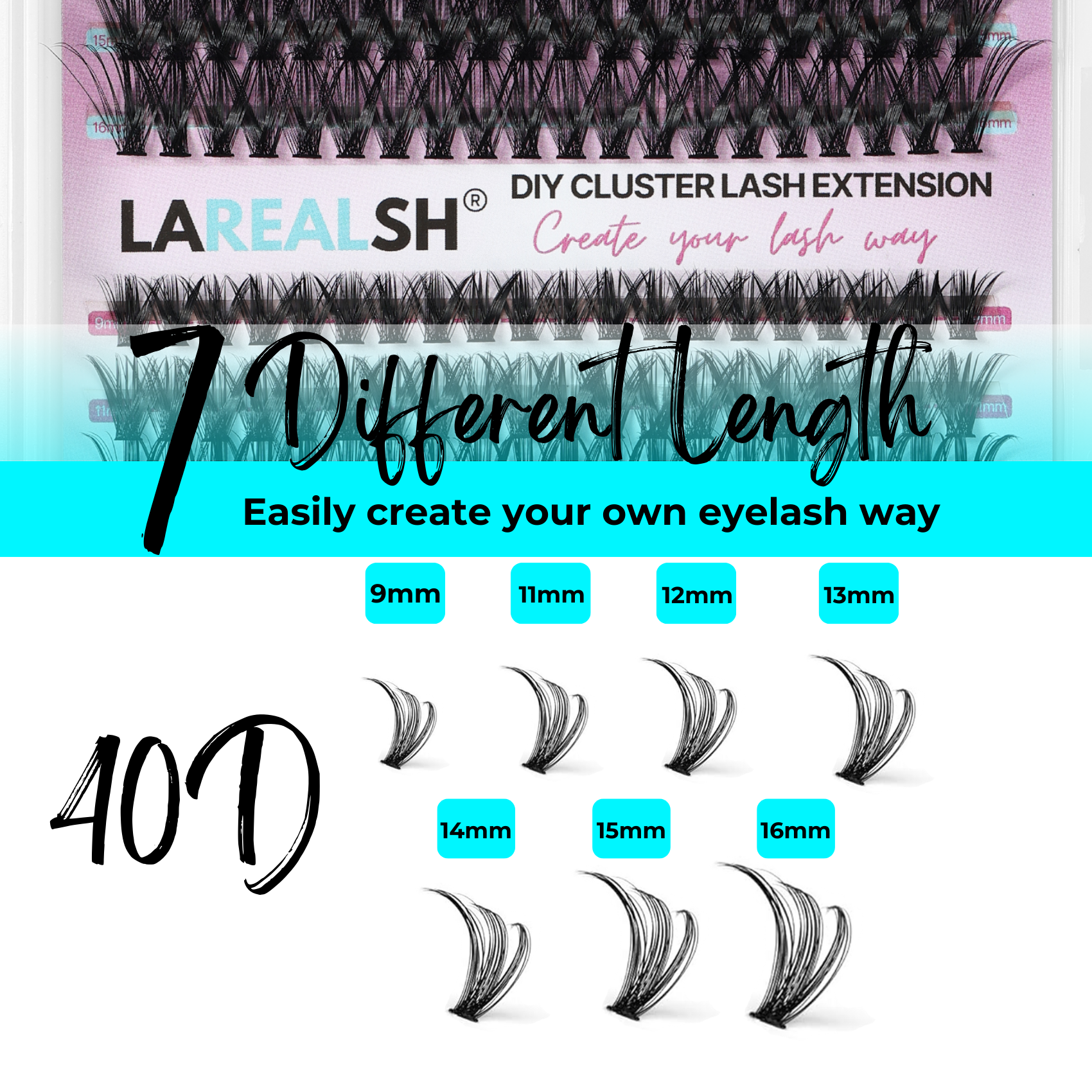280pcs 40D Lash Cluster DIY Eyelash Extension Kit