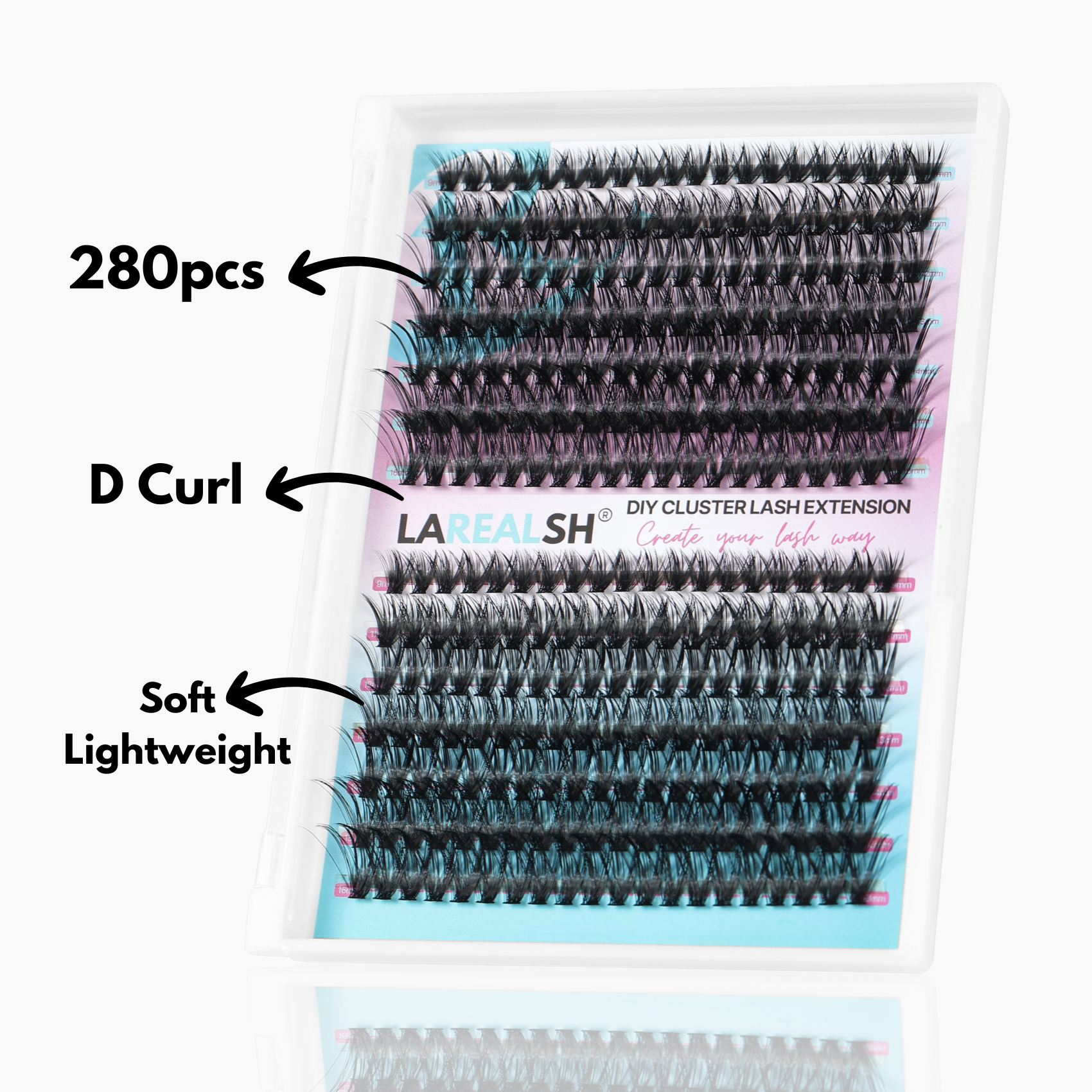 280pcs 40D Lash Cluster DIY Eyelash Extension Kit