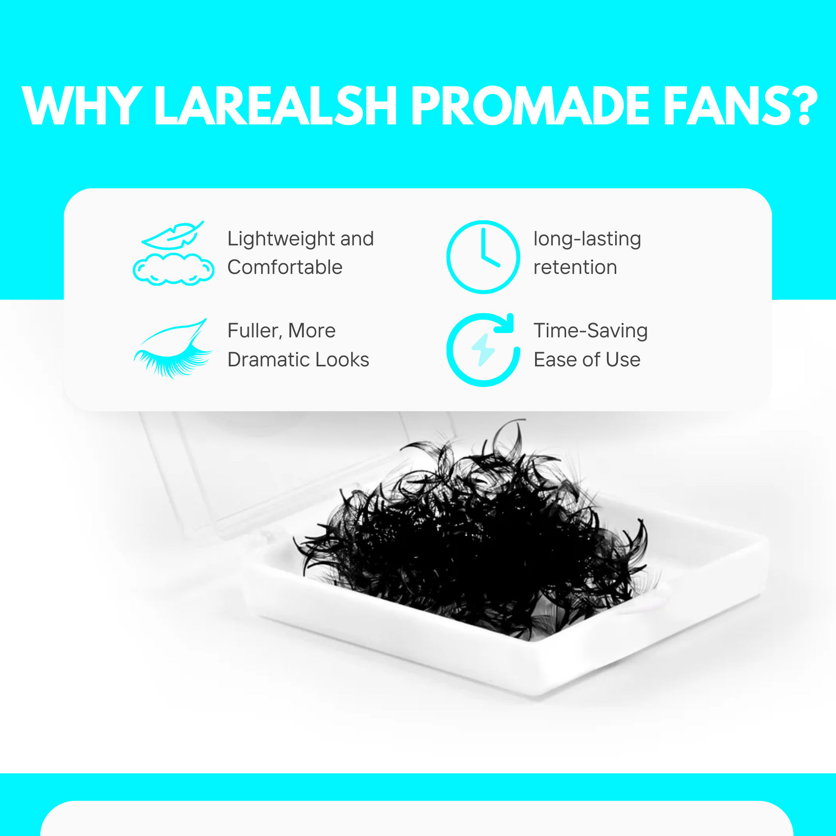 14D Promade Volume Loose Fans Pointy Base(500 Fans)-REAL LASH