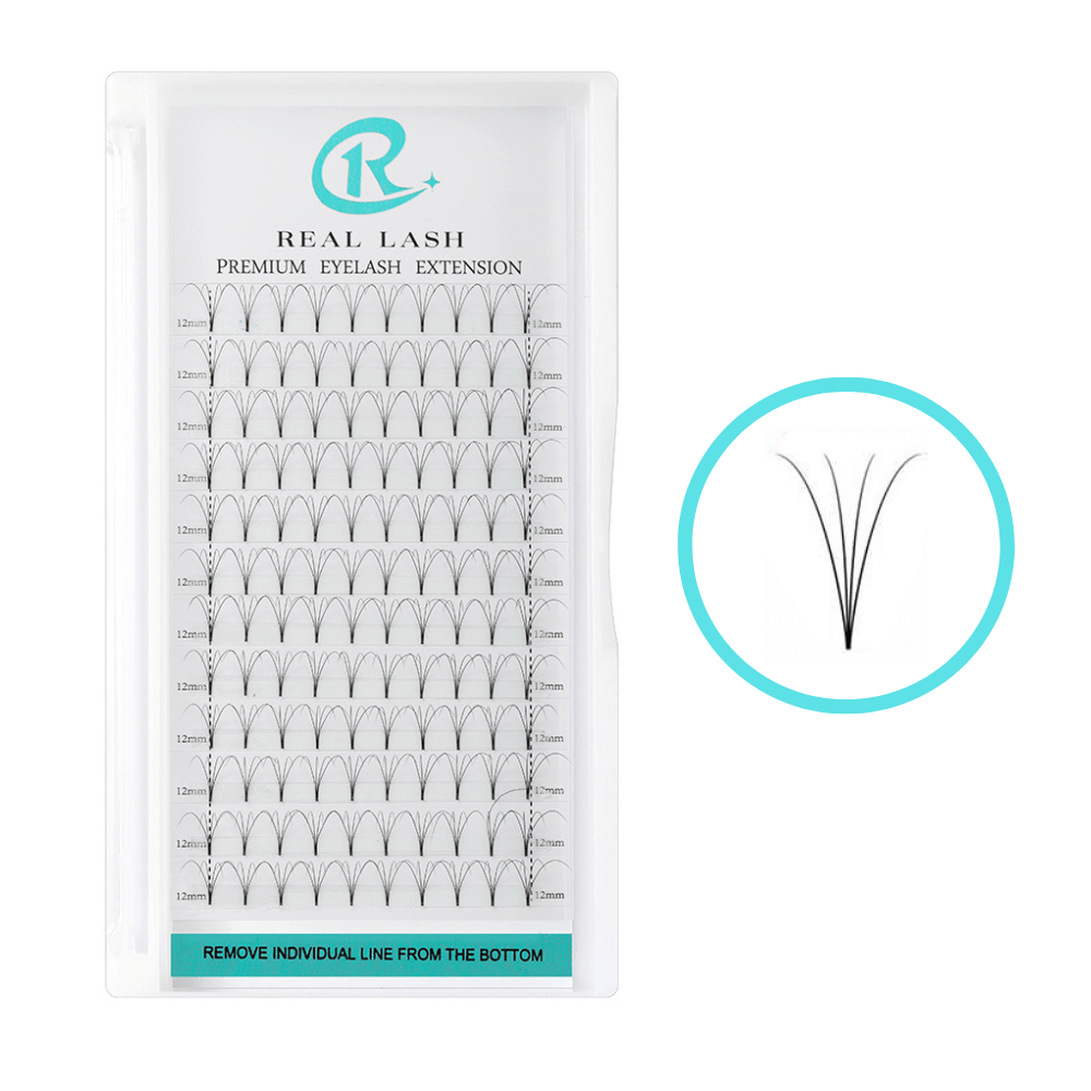 4D Russian Premade Volume Fans Short Stem-REAL LASH