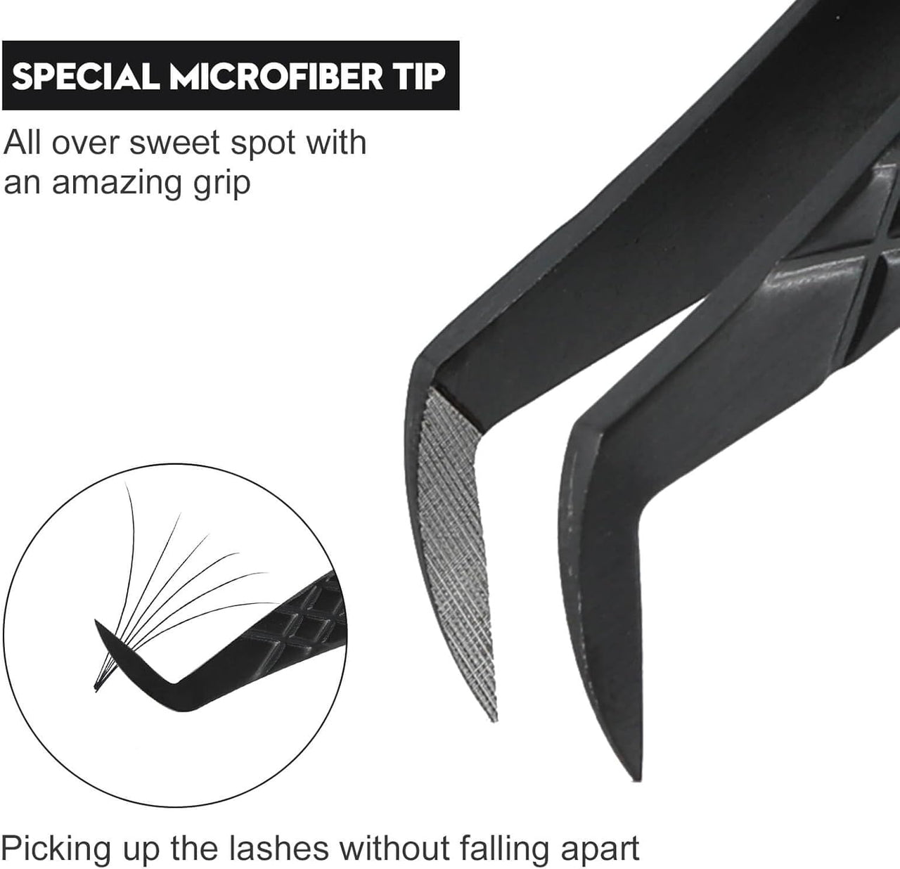 Microfiber Tip Boot Tweezers for Mega Volume Lash