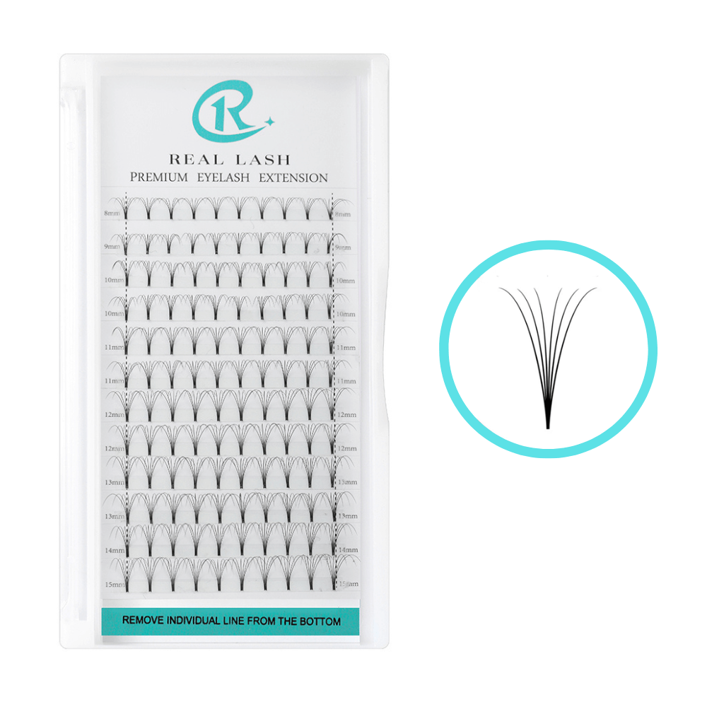 6D Russian Premade Volume Fans Short Stem-REAL LASH