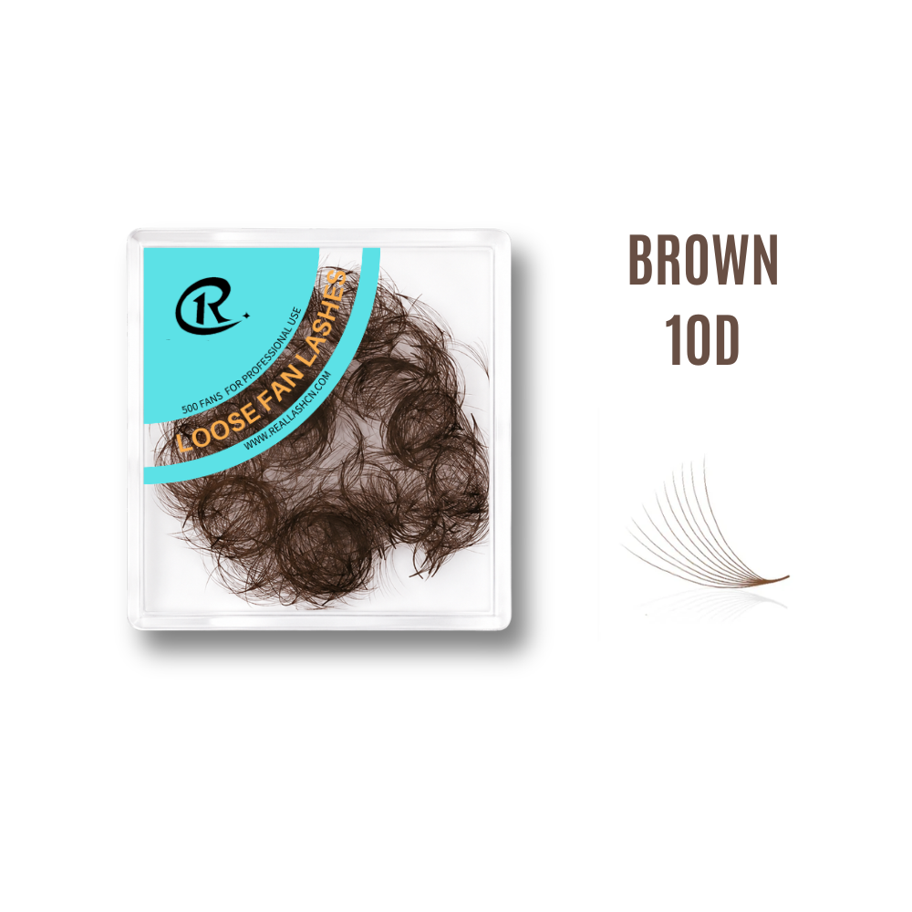 10D Brown Promade Volume Loose Fans Pointy Base(500 Fans)