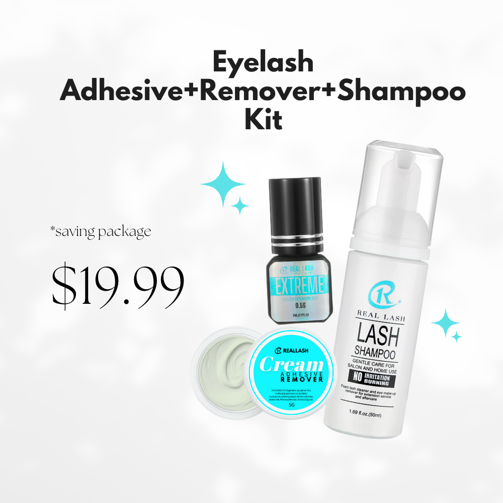 Eyelash Adhesive+Remover+Shampoo Kit-REAL LASH