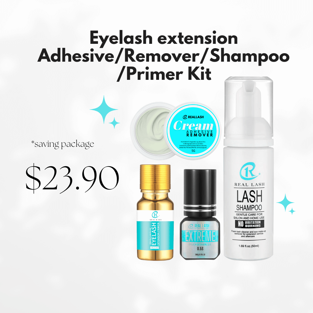 Eyelash Adhesive+Remover+Shampoo+Primer Kit-REAL LASH