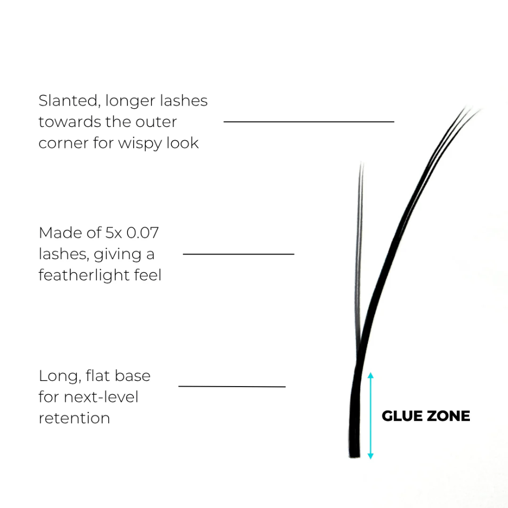 Foxy Y 0.07 Premade Lash Extensions(Left+Right Bundle)-REAL LASH