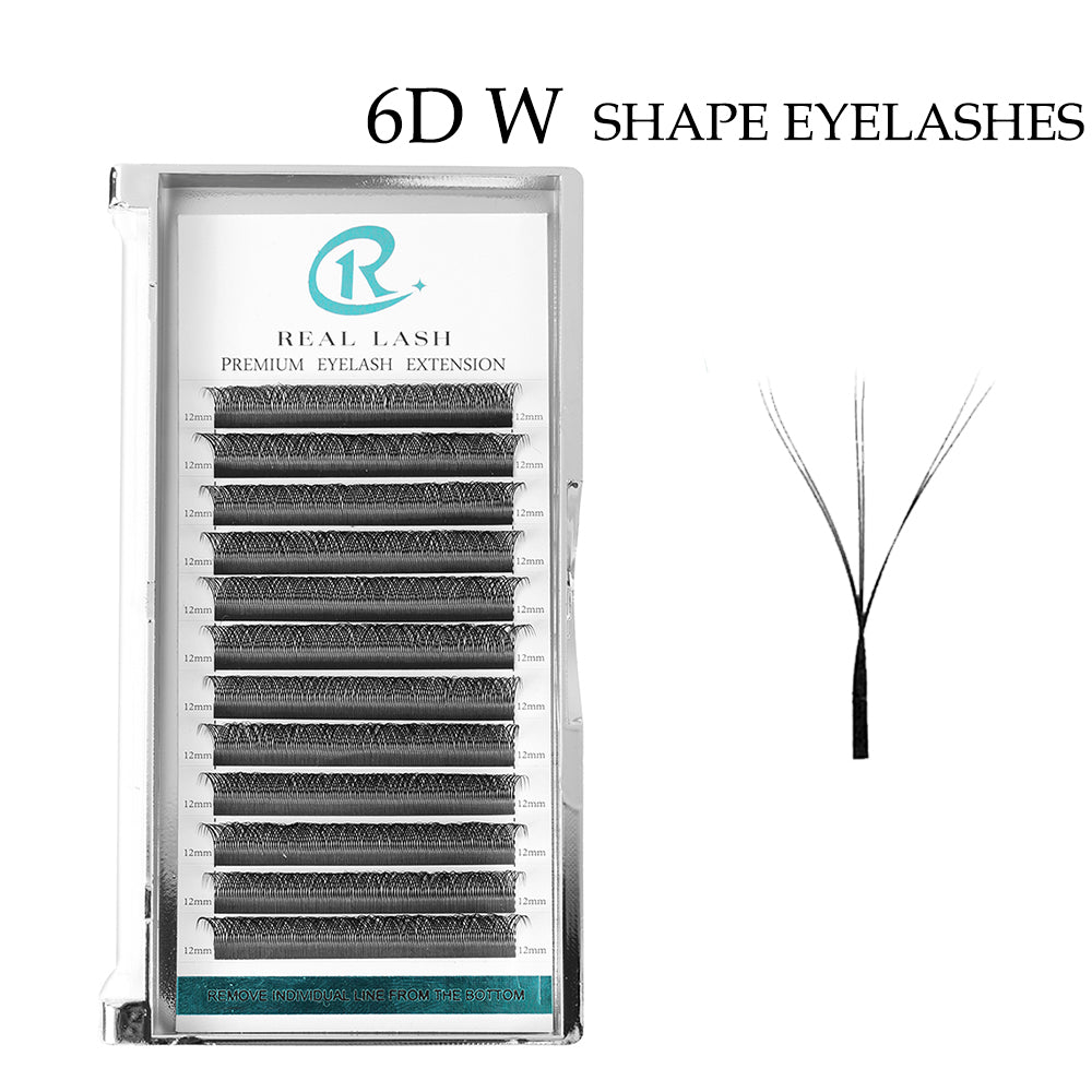 REAL LASH 6D W Shape Premade Fans 0.07 Eyelash Extensions-REAL LASH