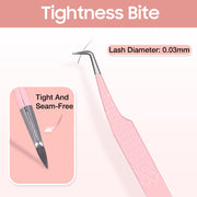 Pink Diamond Fiber Tip 90 degree Tweezers-REAL LASH