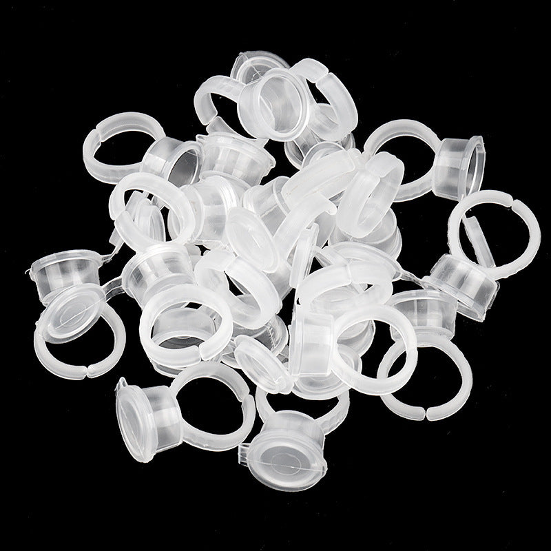 Eyelash Glue Ring Cup Holder With Cover Cap 50 pcs-REAL LASH