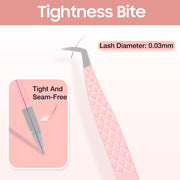 Pink Diamond Fiber Tip Boot Volume Tweezers-REAL LASH