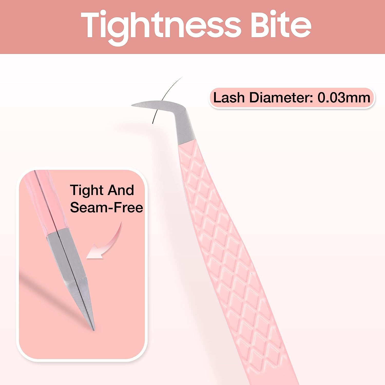 Pink Diamond Fiber Tip Boot Volume Tweezers-REAL LASH