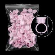 Eyelash Glue Ring Cup Holder With Cover Cap 50 pcs-REAL LASH