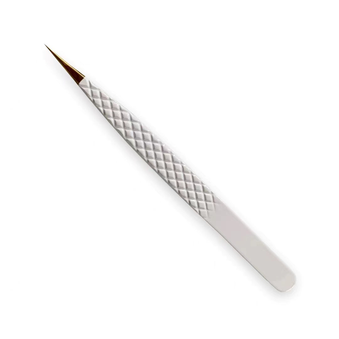 White Diamond Straight Tweezers - Real Lash