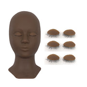 Mannequin Head with 3 pairs Replacement Eyelids - Real Lash