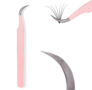 Pink Diamond Fiber Tip Curved Tweezers-REAL LASH