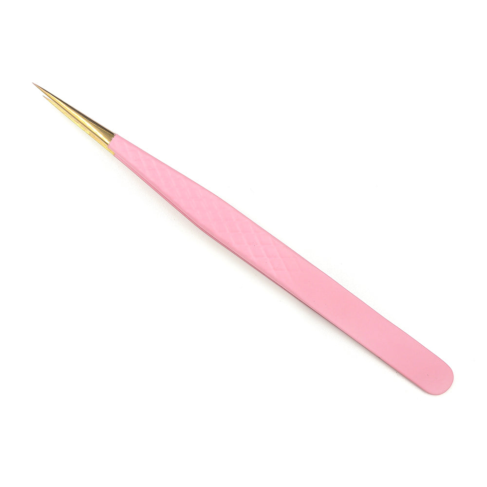 Pink Diamond Straight Tweezers - Real Lash