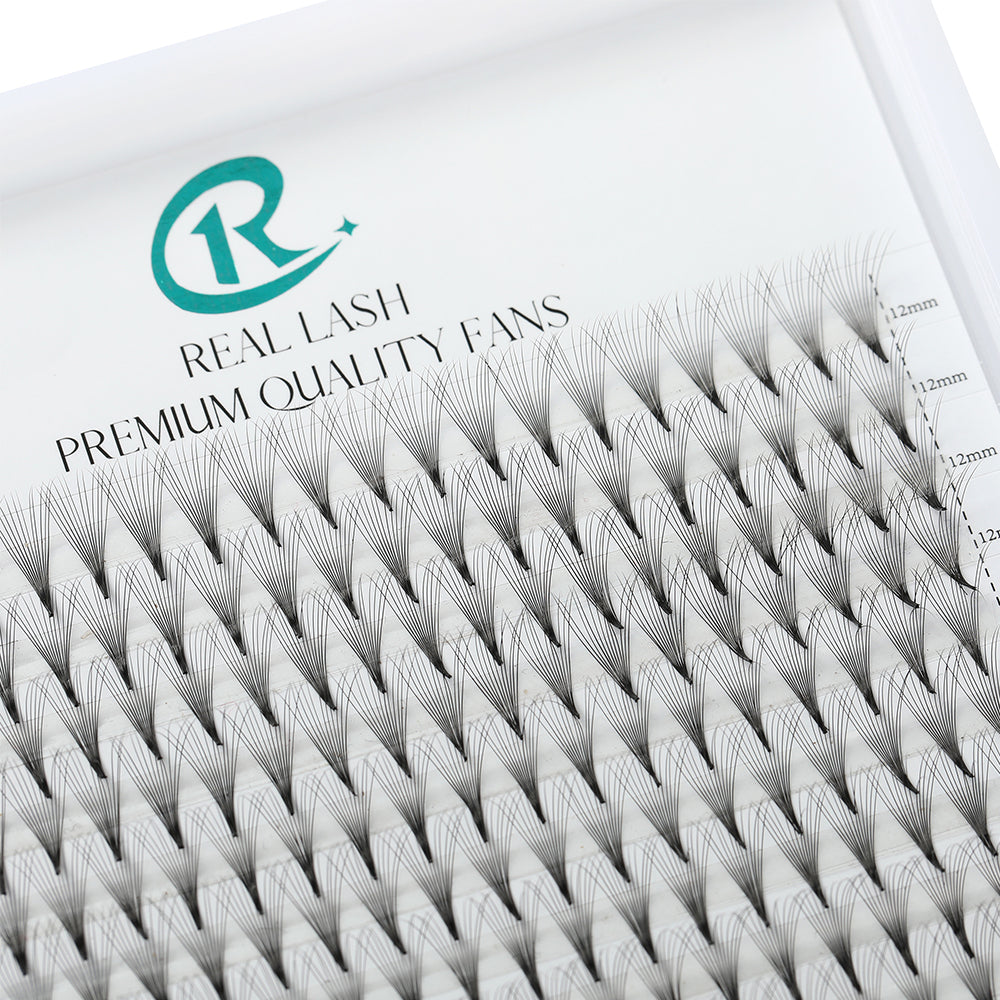 12D Pointy Base Fans 320 Fans Large Tray-REAL LASH